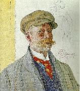 Carl Larsson sjalvportratt-sjalvportratt med kung domalde oil painting reproduction